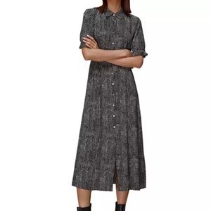 WHISTLES Peri Spotted Check Shirt Women’s Dress. Size US 8